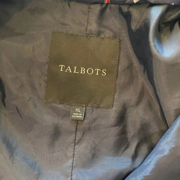 Talbots Lightweight Nautical Sailboat Navy Blue Quilted Puffer Vest, Size XL - Picture 5 of 7